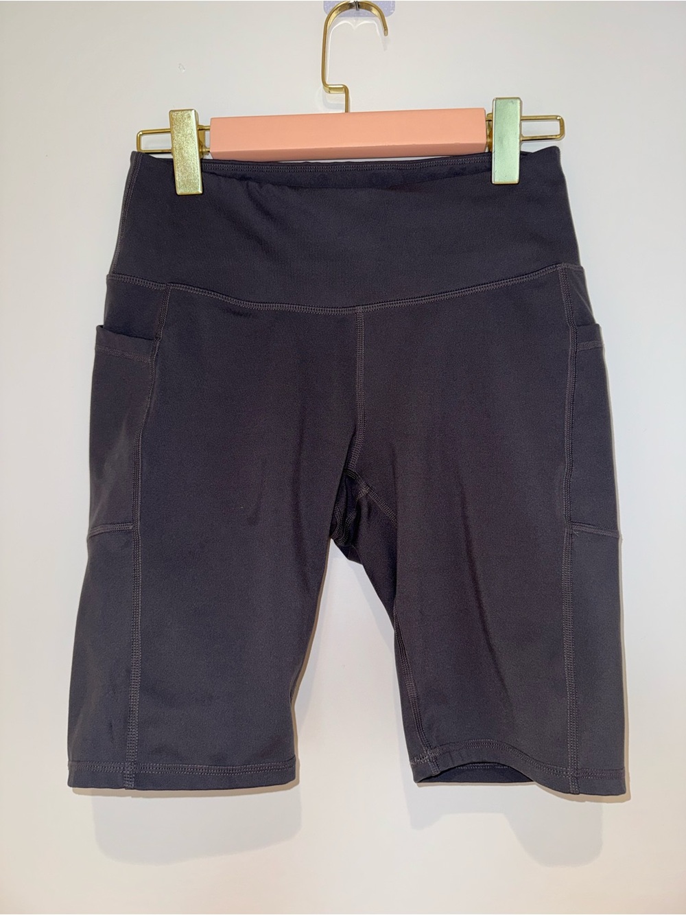 2 High-Waist Black Women’s Active Shorts with Side Pockets